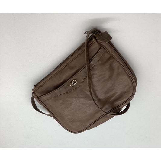 BROWN LEATHER CROSSBODY BAG
