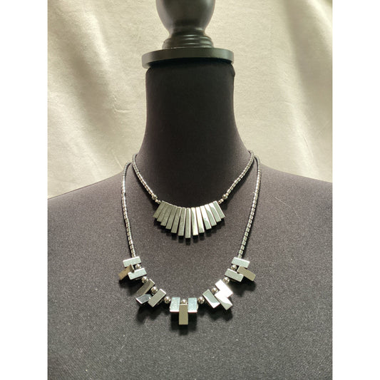 2 Fine Art Deco style hematite Necklaces