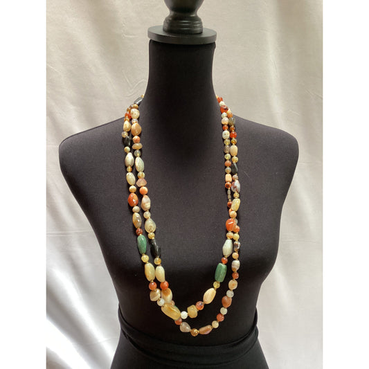 2 CRYSTAL STONE NECKLACES