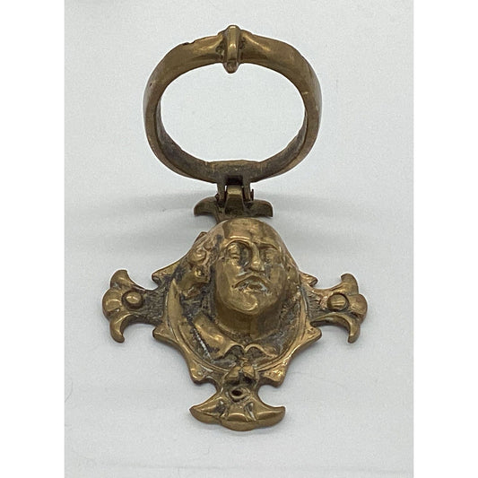Vintage Brass William Shakespeare Bust Door Knocker