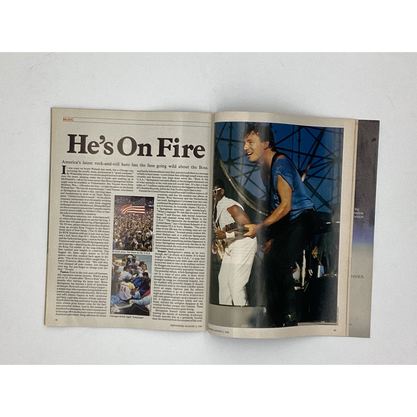Springsteen collectible Newsweek August 5, 1985 Glory Days