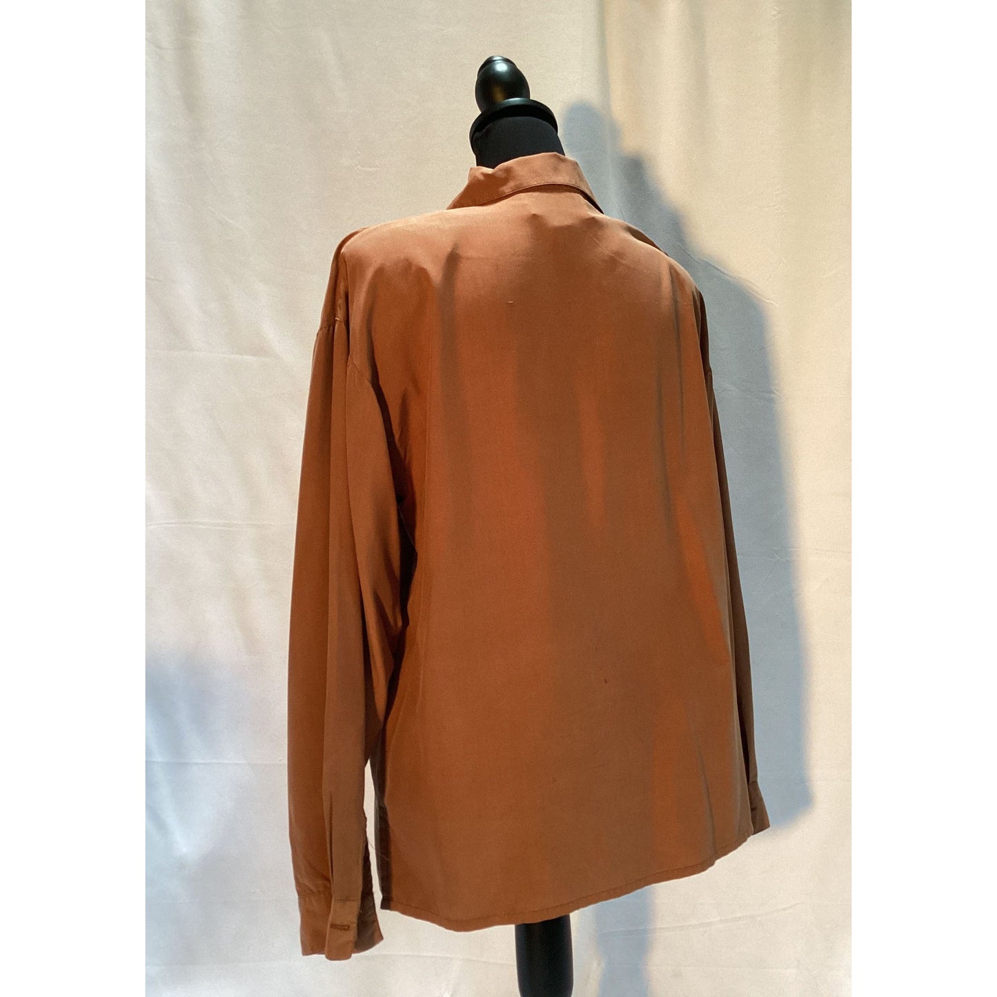 100% Silk Blouse bronze color size large