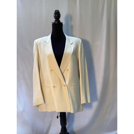 Harve Benard Antique white gender fluid linen blazer