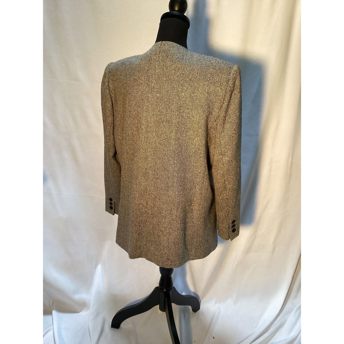 Oversized Vidal Sassoon Tweed Jacket with Shoulder Pads
