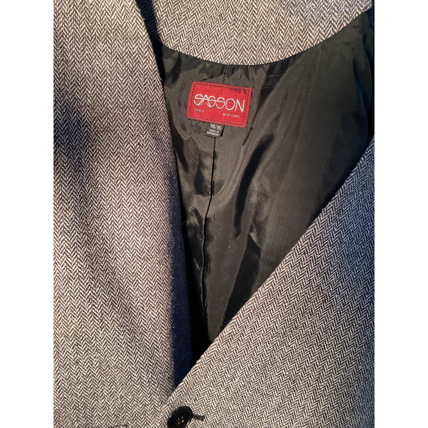 Oversized Vidal Sassoon Tweed Jacket with Shoulder Pads