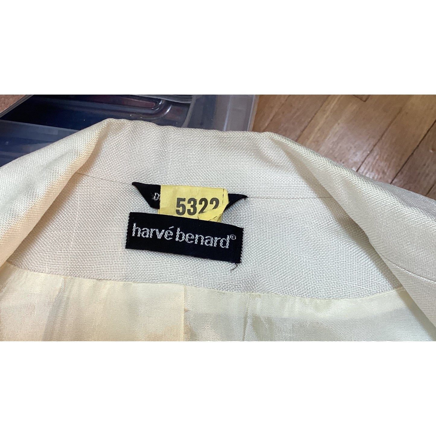Harve Benard Antique white gender fluid linen blazer