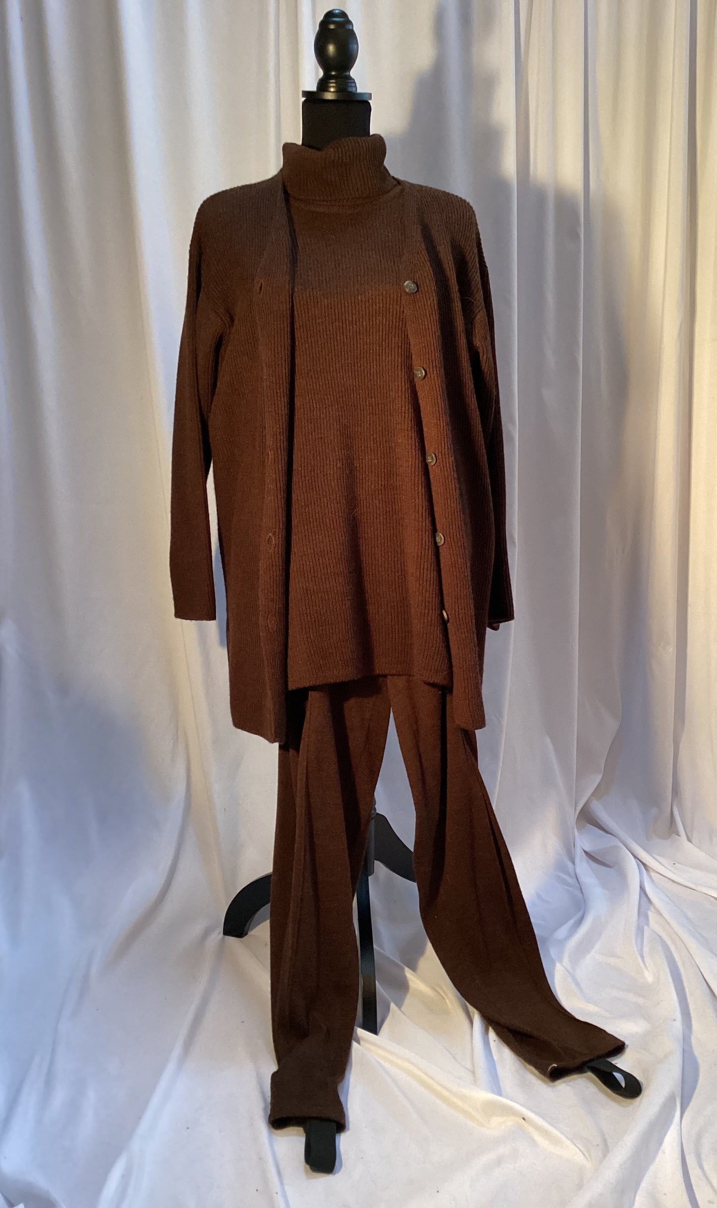 3 Piece Jeanne Pierre Wool and Acrylic Pants Suit