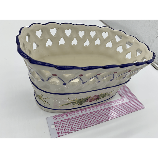Large Flower/candy Bowl By RCCL Portugal Hand Painted