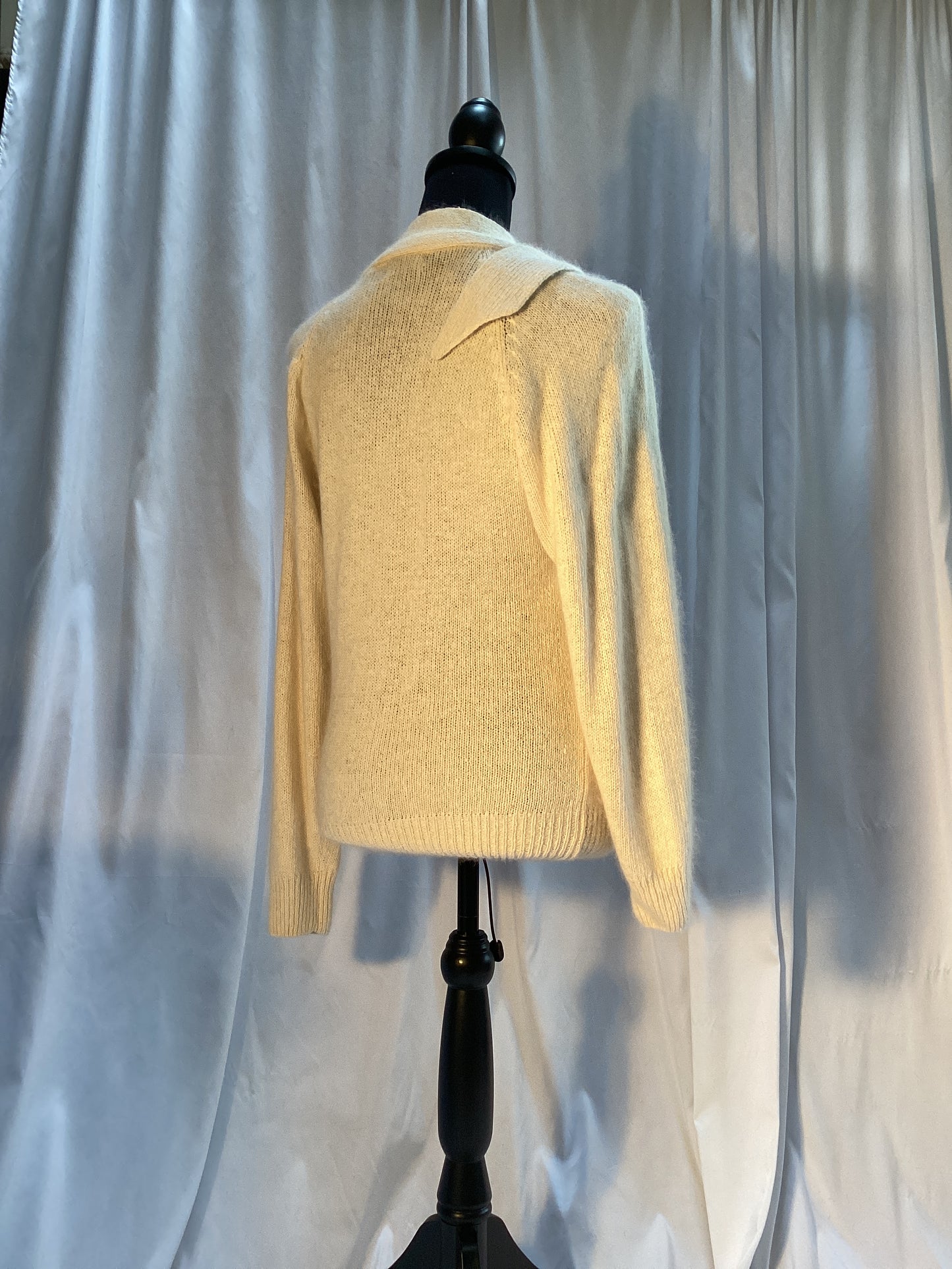 Beige  silky soft sweater with attached scarf size small