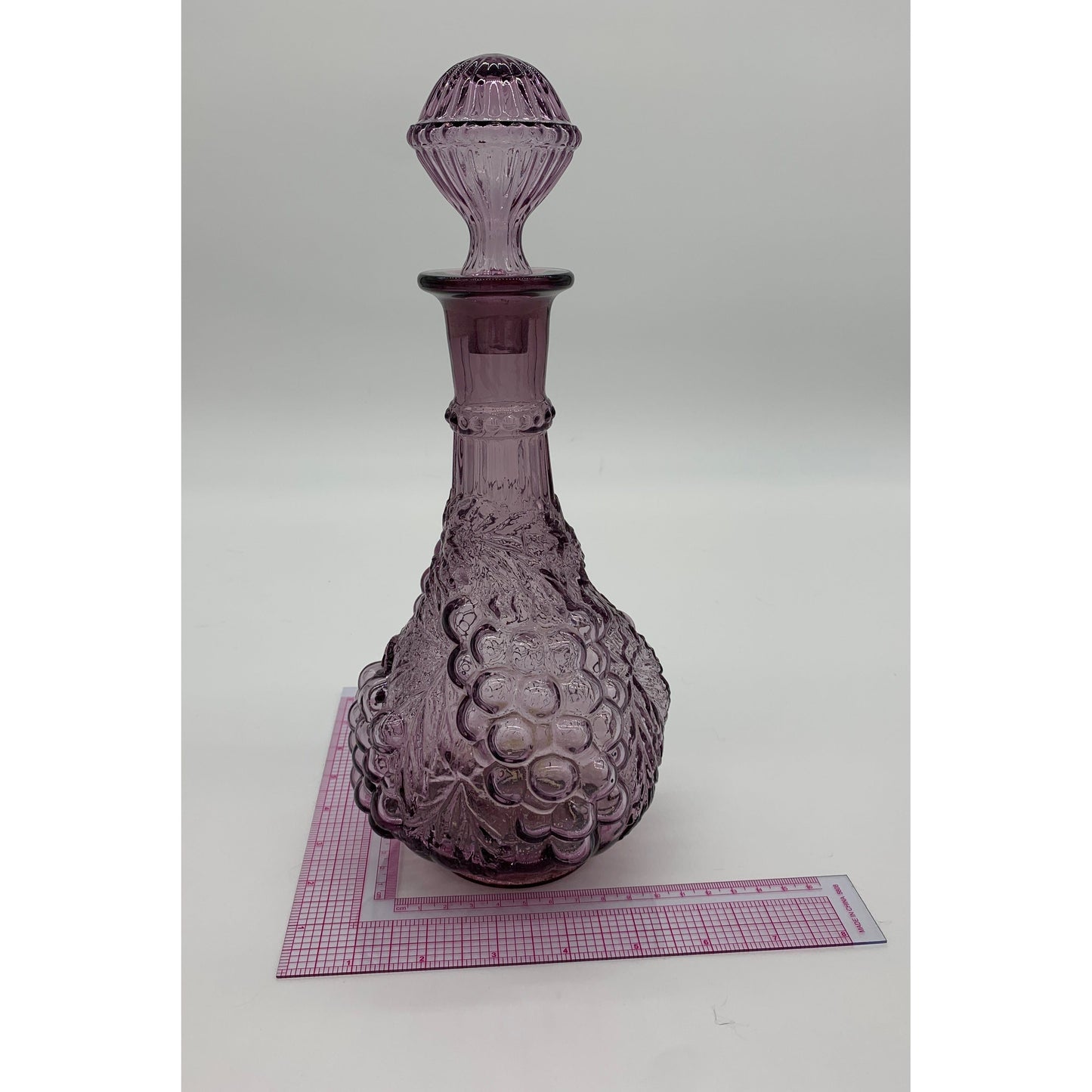 crystal purple decanter with stopper