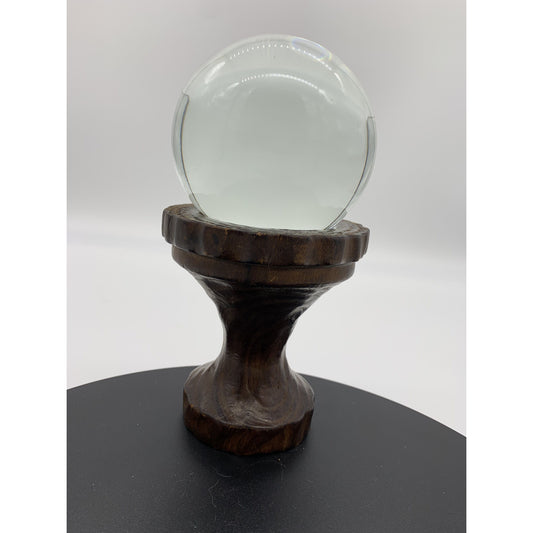 Crystal Ball on Wooden Pedestal