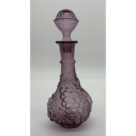 crystal purple decanter with stopper