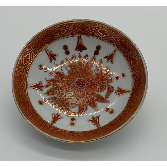 Small Red  and Gold  Porceline Bowl from Hong Kong