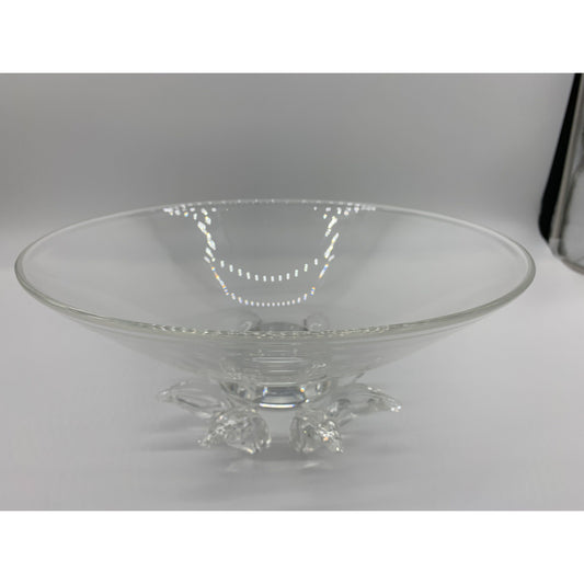 Crystal Bowl with Fluted Pedestal crystal like