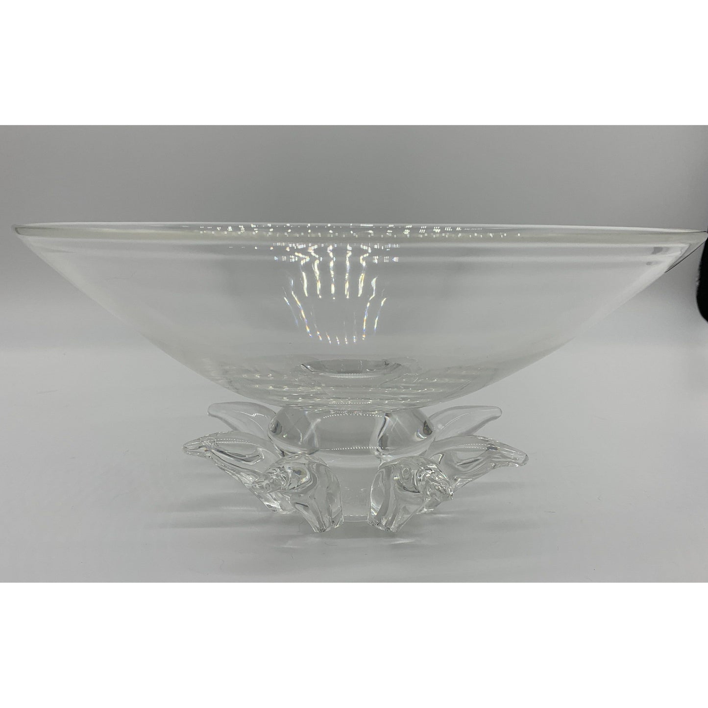 Crystal Bowl with Fluted Pedestal crystal like