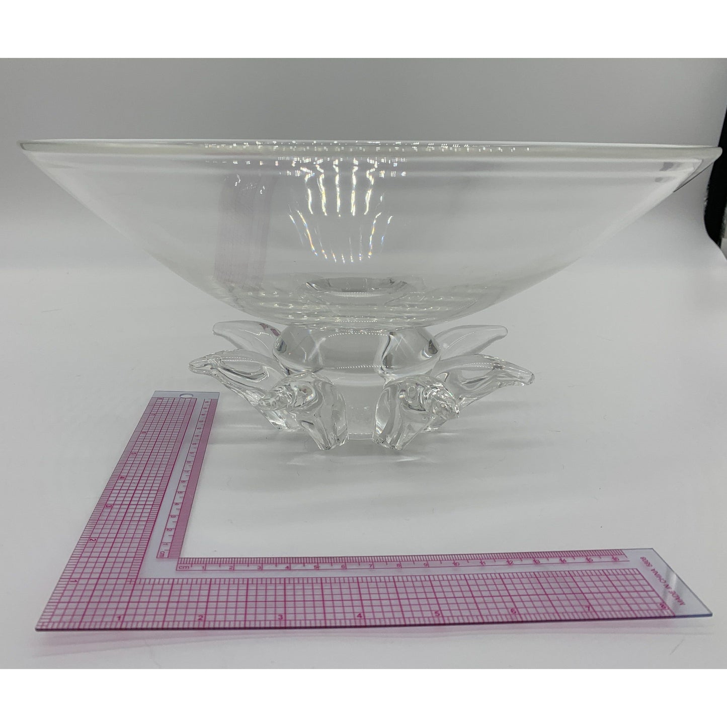 Crystal Bowl with Fluted Pedestal crystal like