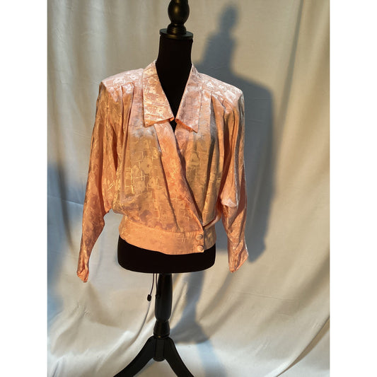 Vintage Pink Blouse 100% silk