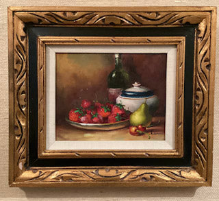 Vintage Signed Andre Still Life Oil On Canvas Framed Fruit Rare